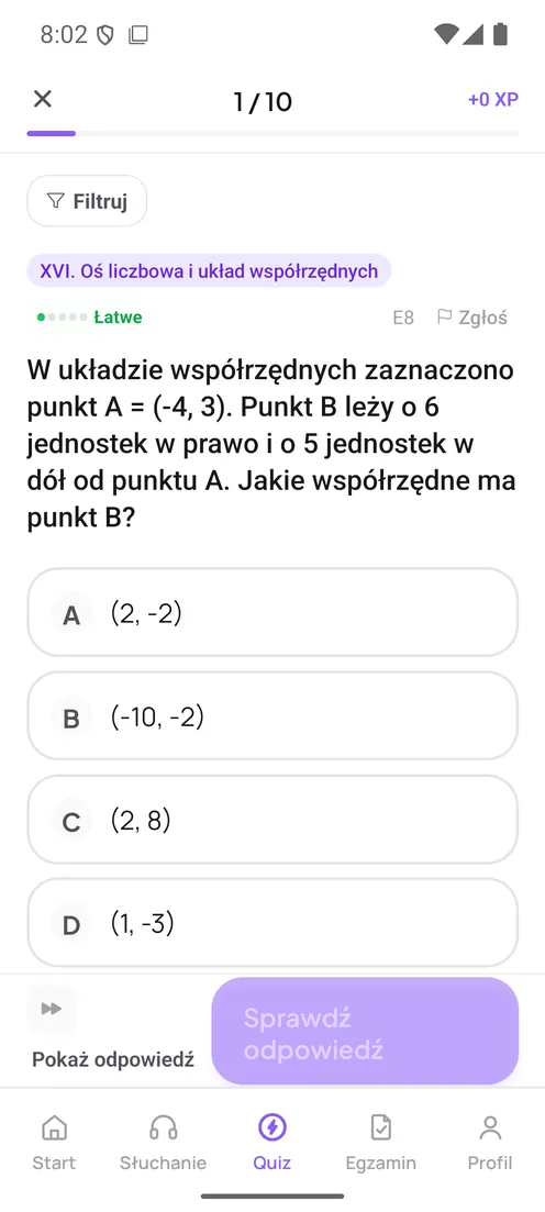 Zadanie z matematyki w aplikacji